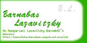 barnabas lazavitzky business card